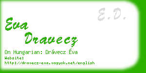 eva dravecz business card